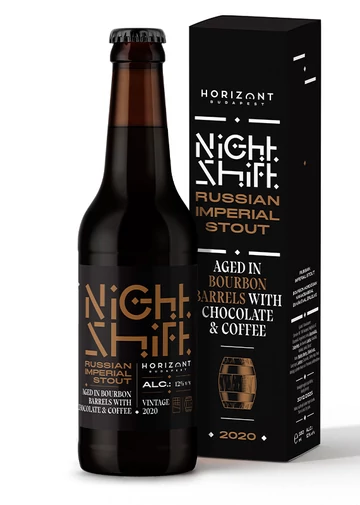 Night Shift Vintage 2020  /  Russian Imperial Stout bourbon hordóban érlelve csokoládéval és kávéval 