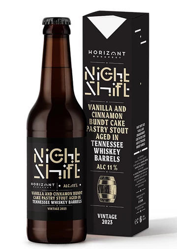 HORIZONT Brewing Night Shift Vintage 2023 - Vanilla & Cinnamon Bundt Cake Pastry Stout Aged In Tennessee Whiskey Barrels