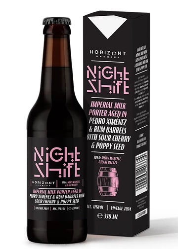 Night Shift Vintage 2024  /  Imperial Milk Porter Pedro Ximénez & rum hordóban érlelve meggyel és mákkal