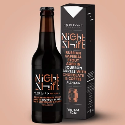 Night Shift Vintage 2022  /  Russian Imperial Stout bourbon hordóban érlelve csokoládéval és kávéval 