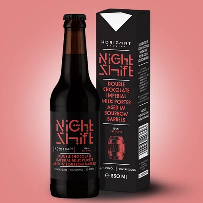 Night Shift Vintage 2025  / Imperial Milk Porter Bourbon hordóban érlelve dupla csokoládéval - 0,33l