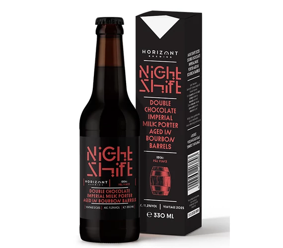 Night Shift Vintage 2025  / Imperial Milk Porter Bourbon hordóban érlelve dupla csokoládéval - 0,33l