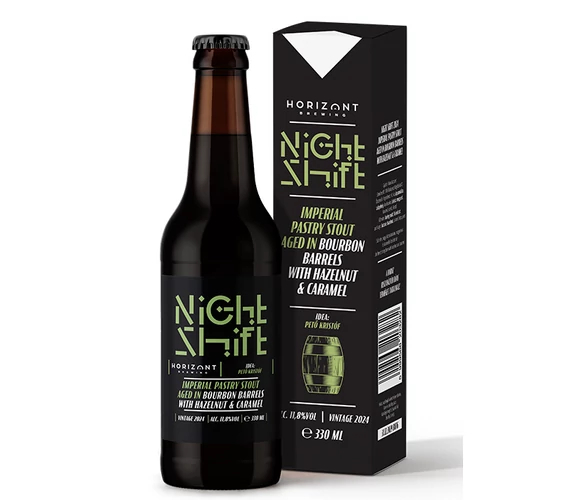 Night Shift Vintage 2024  /  Imperial Pastry Stout bourbon hordóban érlelve mogyoróval és karamellel