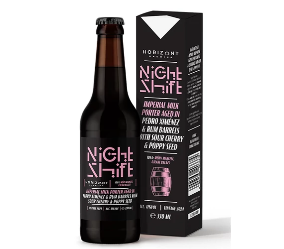 Night Shift Vintage 2024  /  Imperial Milk Porter Pedro Ximénez & rum hordóban érlelve meggyel és mákkal